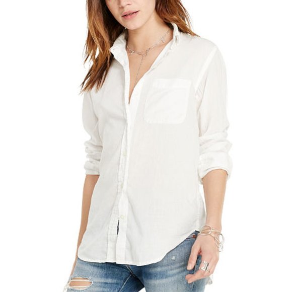 Denim & Supply Ralph Lauren Tops - Denim & Supply Ralph Lauren White Boyfriend Shirt